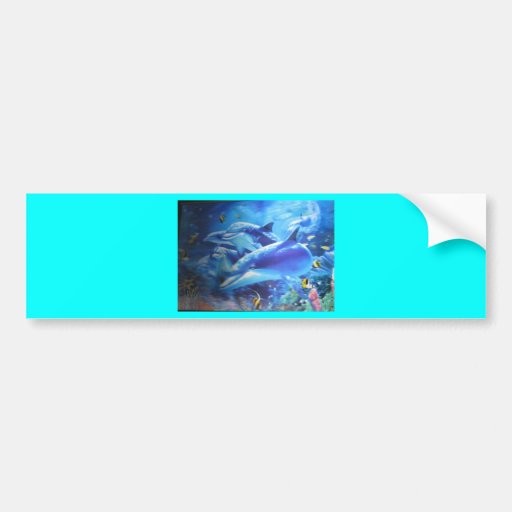 Love Dolphin Bumper Sicker Bumper Sticker