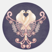 Love Doves Round Sticker