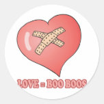 love equals boo boos stickers