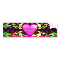 Love fire flames pink toyblock design bumper stickers
