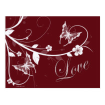 Love flowers postcards