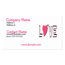 Love Font Business Card business cards