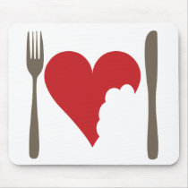 Love food, Love heart Mousemat