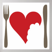 Love food Love heart Poster