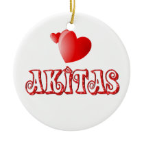 Love for Akitas Ornaments
