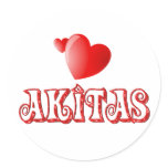 Love for Akitas Round Sticker