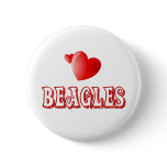 Love for Beagles Pinback Button