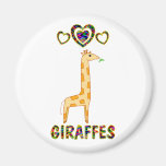 Love for Giraffes Refrigerator Magnets