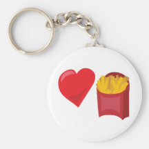 Love Fries!  Customisable: Keychain