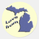 Love from MI Round Stickers