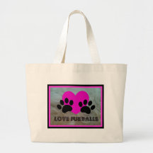 LOVE FURBALLS PAWS AND HEART PRINT BAG
