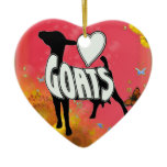 LOVE GOATS CHRISTMAST HEART ORNAMENT ornaments