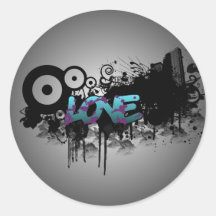 LOVE Graffiti Round Sticker