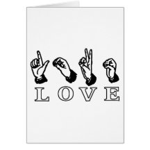 Love Hand Sign Custom Greeting Card