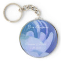 Love Happens Blue Rose Wedding Favour Keychain