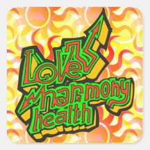 Love Harmony Health Square Sticker