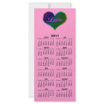 Love heart 2011 calendar rack cards