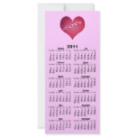 Love heart 2011 calendar rack cards