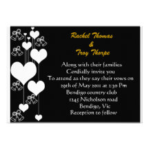 Love heart and wedding bells wedding invitation