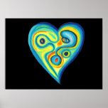 Love Heart Blue Poster