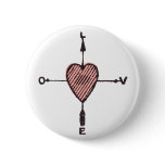 Love Heart Compass Button