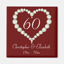 Love Heart Diamond Anniversary Magnet