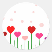 Love Heart Field Round Sticker