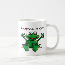 love heart frog tee tasse