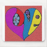 love heart mouse mat