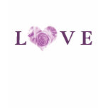 Love Heart Rose Lilac T-Shirt White