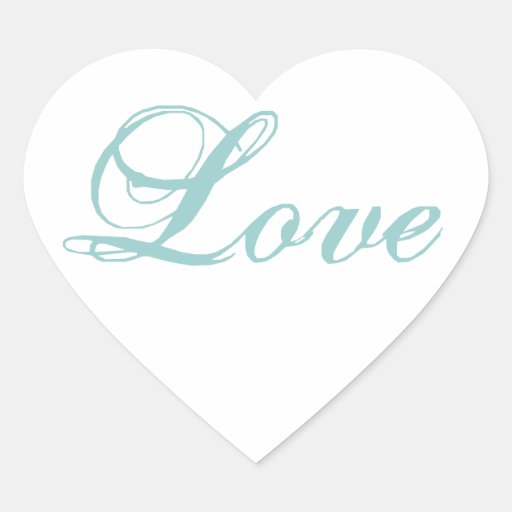 Love Heart Shape Stickers for Weddings Blue