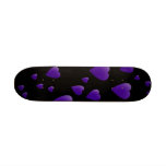 Love Hearts Pattern in Black and Purple. Custom skateboards