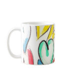 Love Hearts Pencil and Aquarelle Coffee Mugs