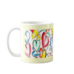 Love Hearts Pencil and Aquarelle Mug