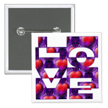LOVE hearts Pinback Buttons
