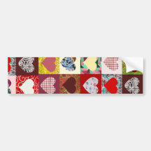 Love Hearts Quilt Bumper Sticker