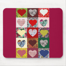 Love Hearts Quilt Mouse Pads