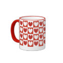 Love Hearts-red and white mugs