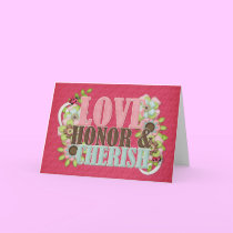 Love Honor and Cherish cards