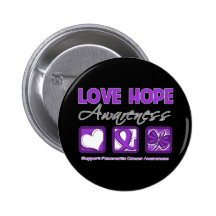 Love Hope Awareness Pancreatic Cancer Button