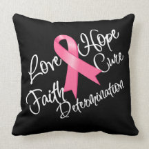 Love Hope Faith Cure Breast Cancer Pillows