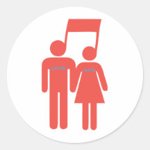 Love Hope Music Round Stickers