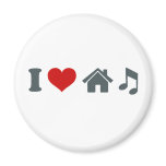 Love House Music Fridge Magnet