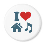 Love House Music Fridge Magnet