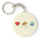 Love Hugs Peace Logo 2 keychains