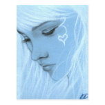 Love Hurts Blue Girl Postcard