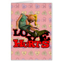 LOVE HURTS EMO POUTING GIRL cards