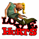 LOVE HURTS EMO POUTING GIRL photo sculptures