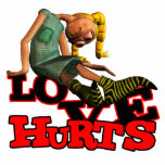 LOVE HURTS EMO POUTING GIRL photo sculptures
