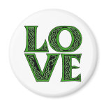 Love in an Irish Celtic Font Refrigerator Magnets